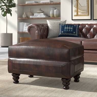 Charlton Home® Oxford Leather Upholstered Ottoman & Reviews | Wayfair